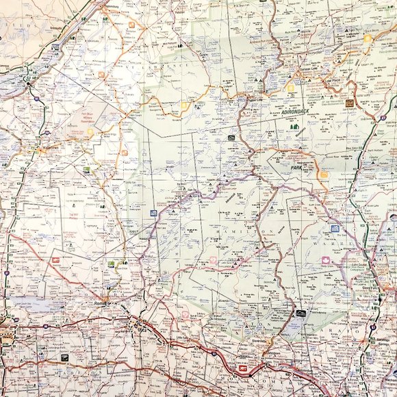 I Love New York State Complete Full Road Map Highways, Routes, Roads 26"x36'' - Picture 8 of 8